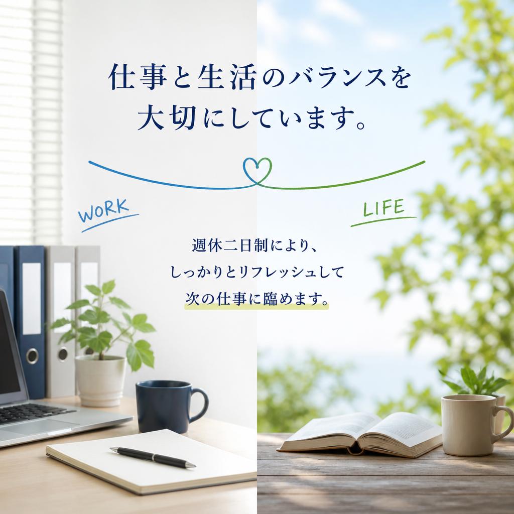 週休二日制でプライベートも充実