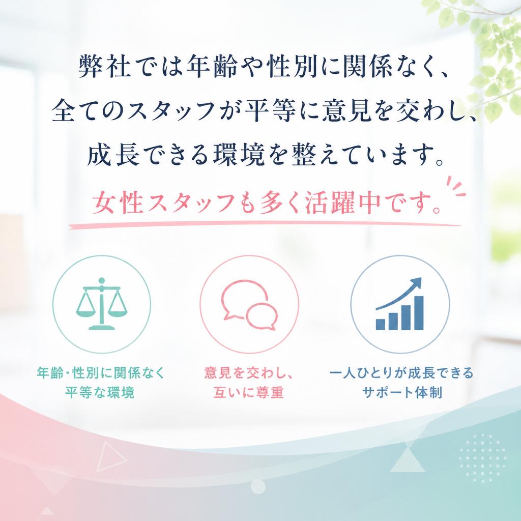 年齢性別問わず活躍できる職場
