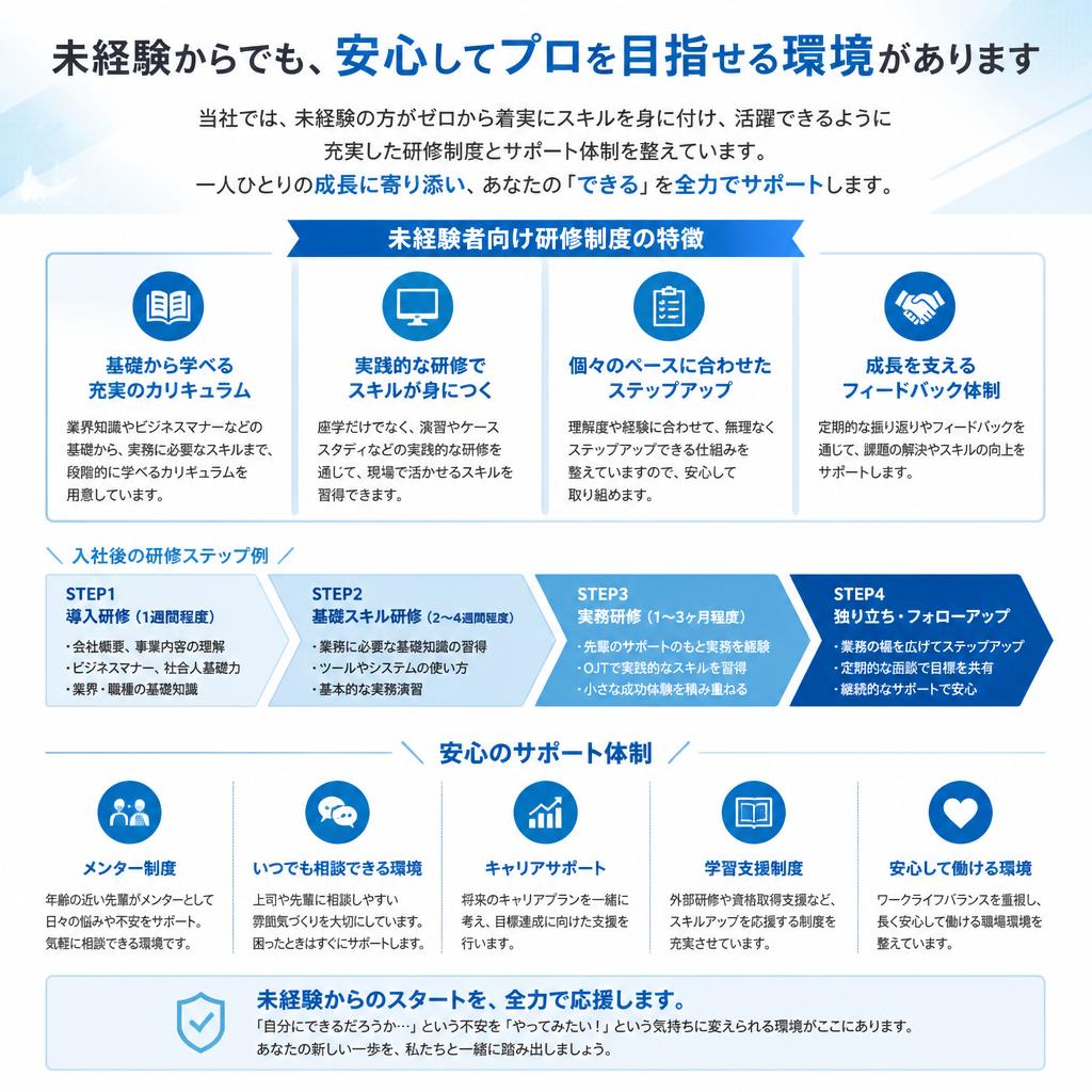 3. 未経験者大歓迎!充実した研修制度