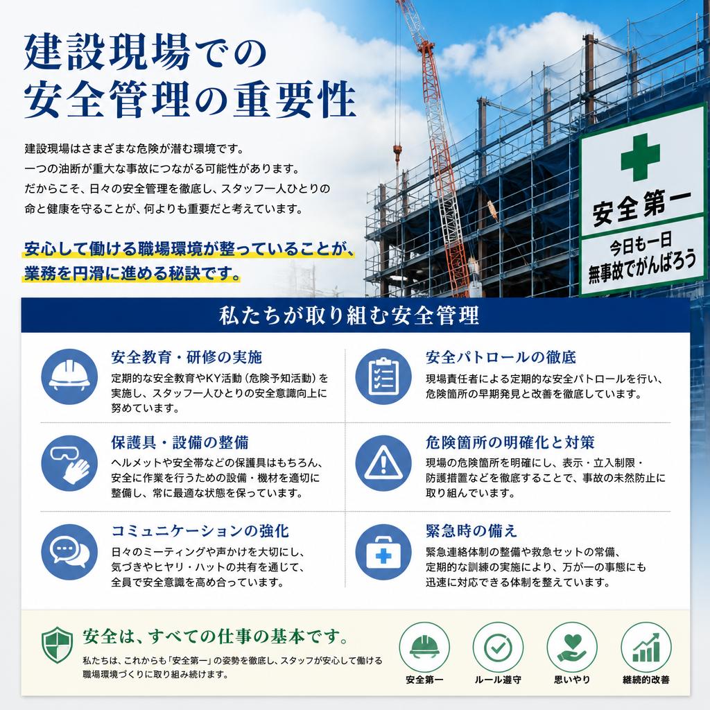 安全の確保・安心な職場環境