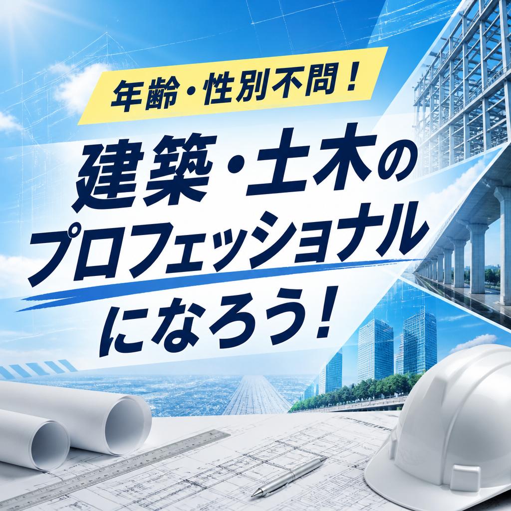 年齢・性別不問！建築・土木のプロフェッショナルになろう！