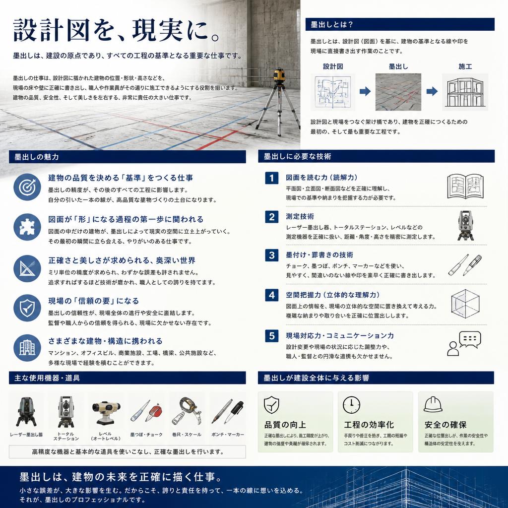 墨出し業務の重要性と魅力