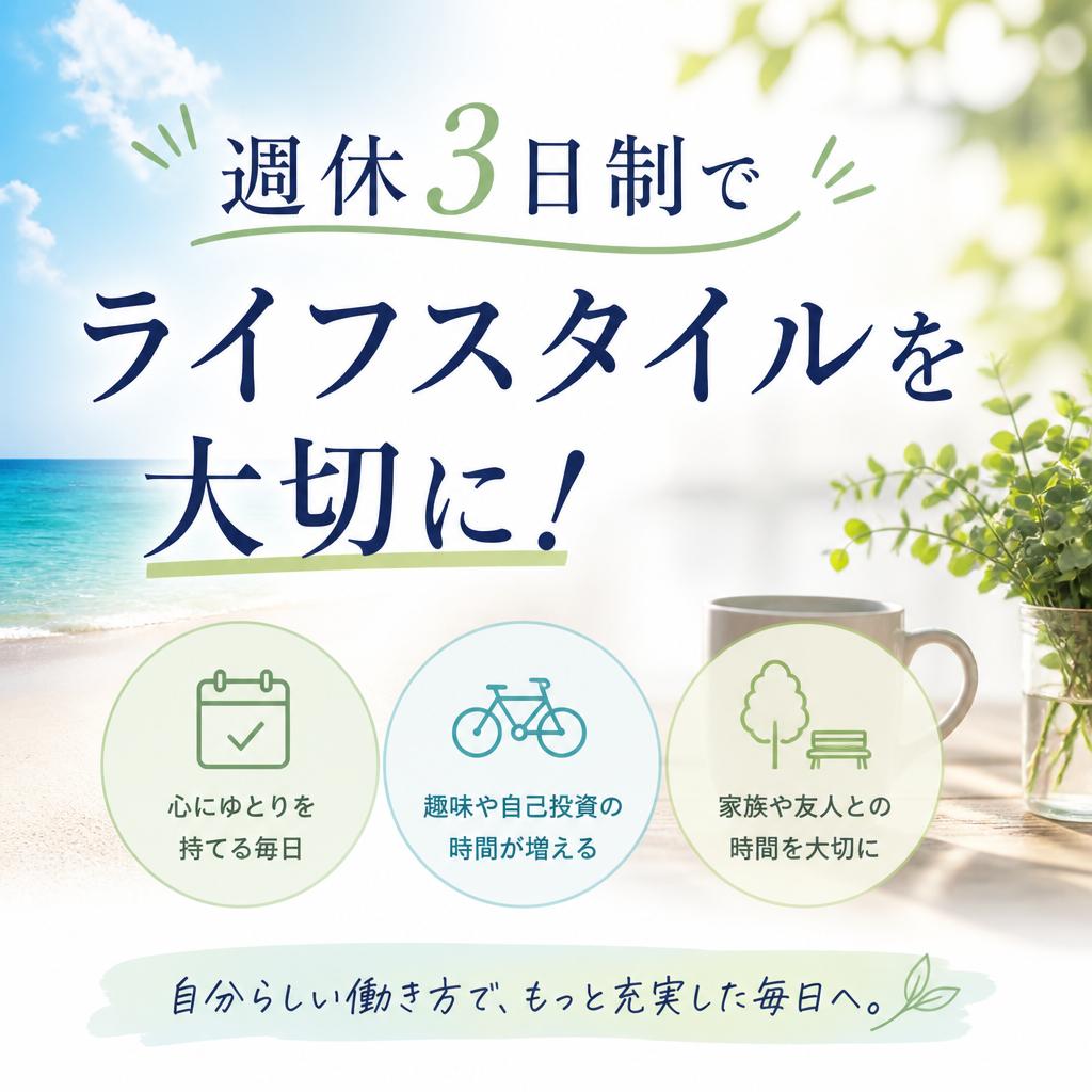 週休3日制でライフスタイルを大切に！