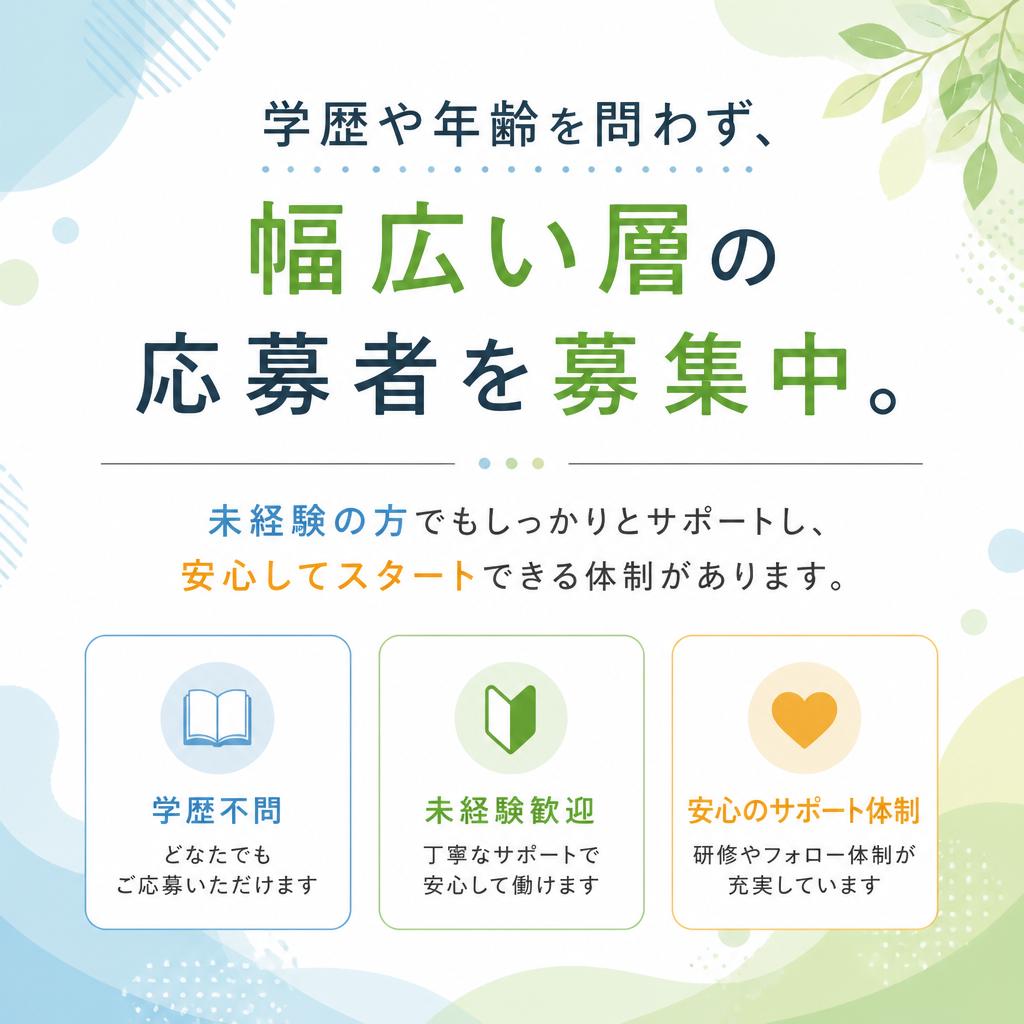 年齢不問、未経験歓迎の求人