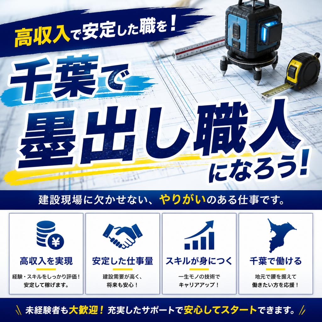 高収入で安定した職を！千葉で墨出し職人になろう！