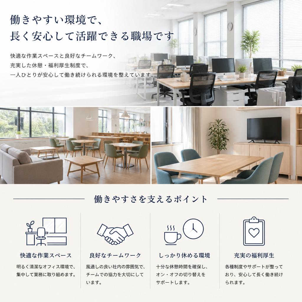 良好な職場環境で働きやすさを実感