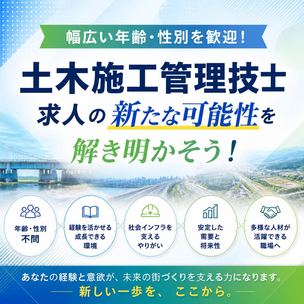 幅広い年齢・性別を歓迎！ 土木施工管理技士求人の新たな可能性を解き明かそう！