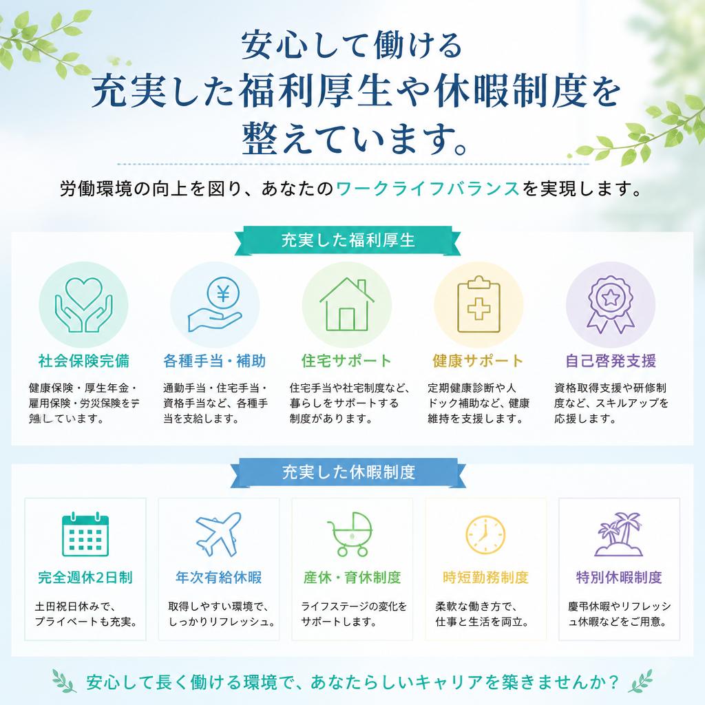 3. 充実の福利厚生と職場環境