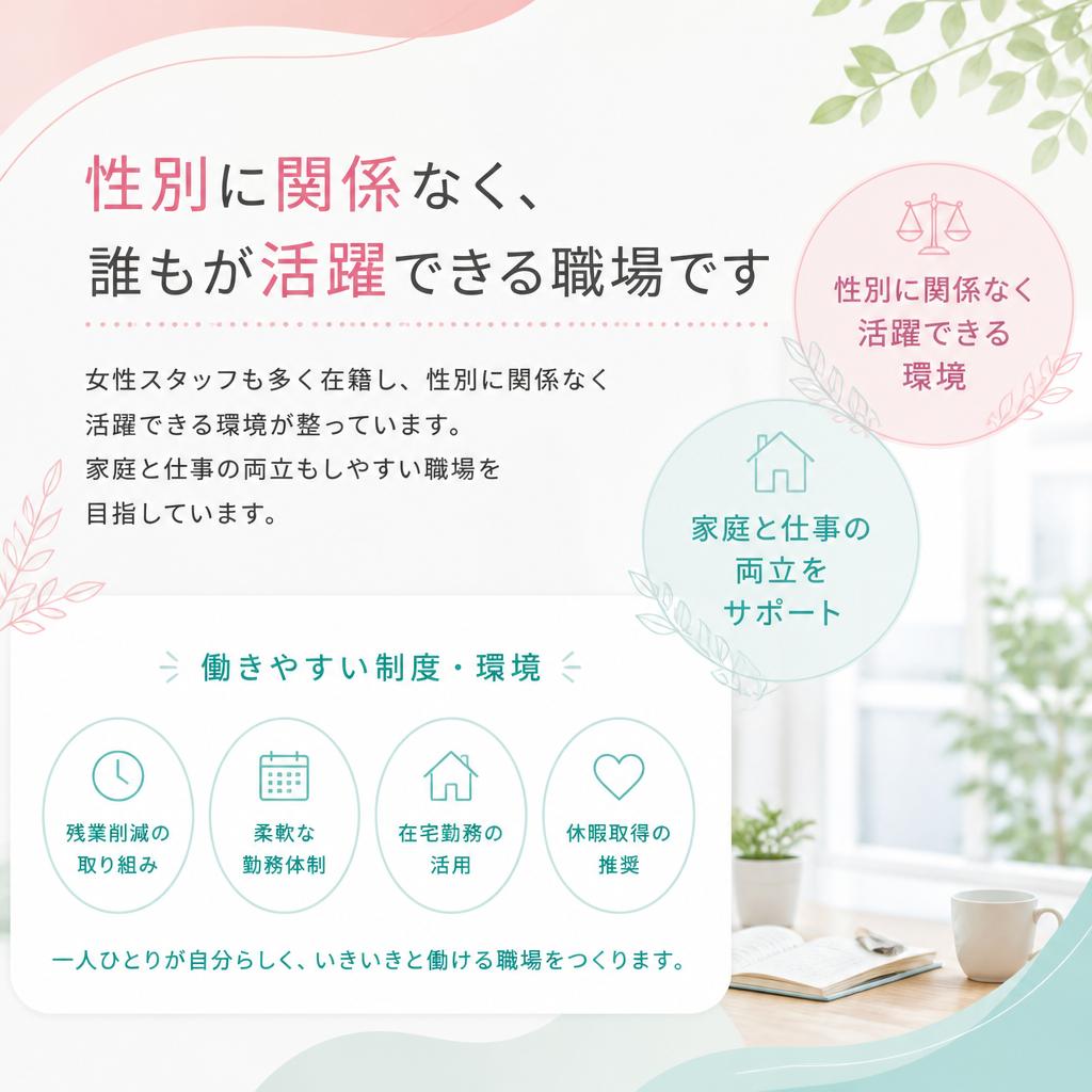女性も活躍できる職場
