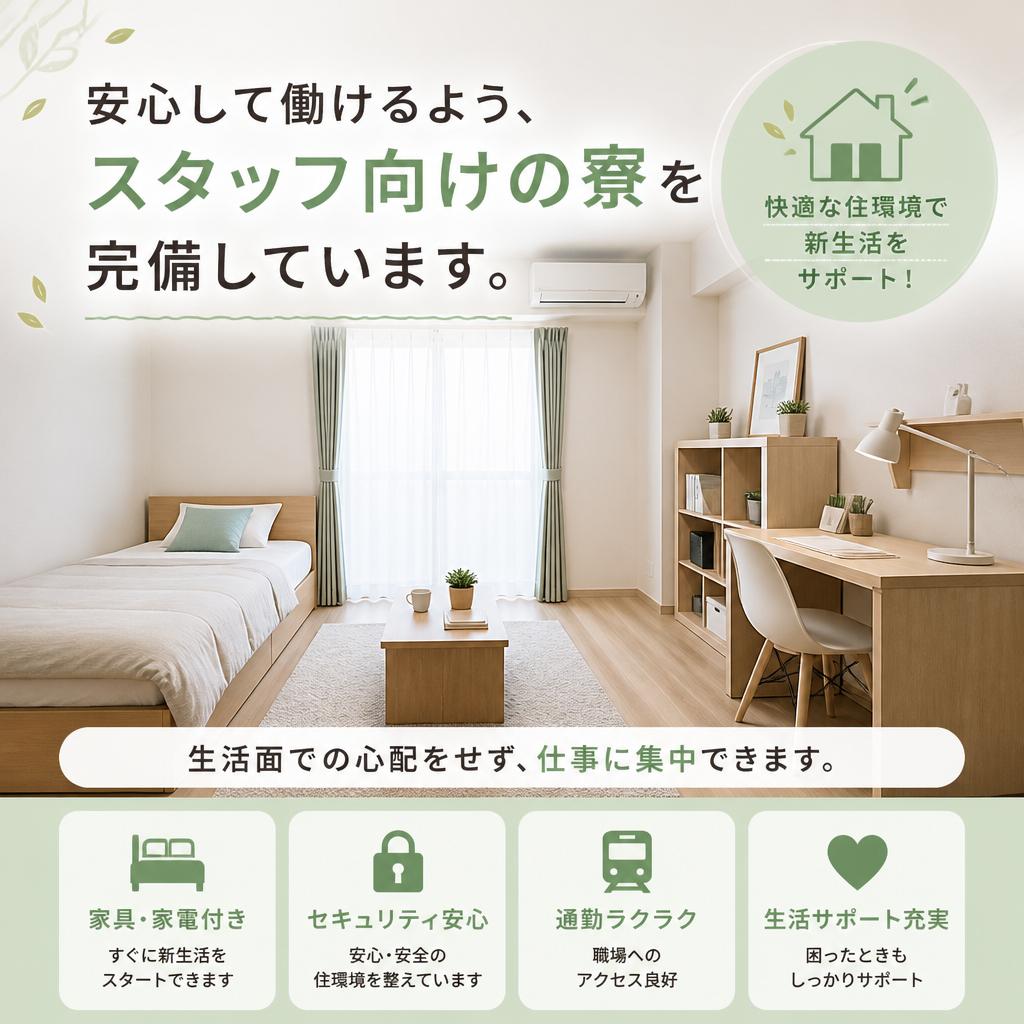 充実の寮完備