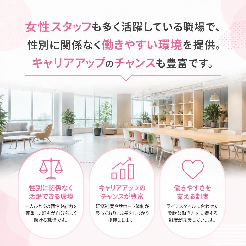 女性も活躍できる職場