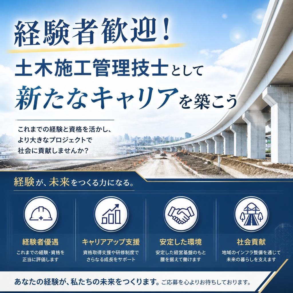 経験者歓迎！土木施工管理技士として新たなキャリアを築こう