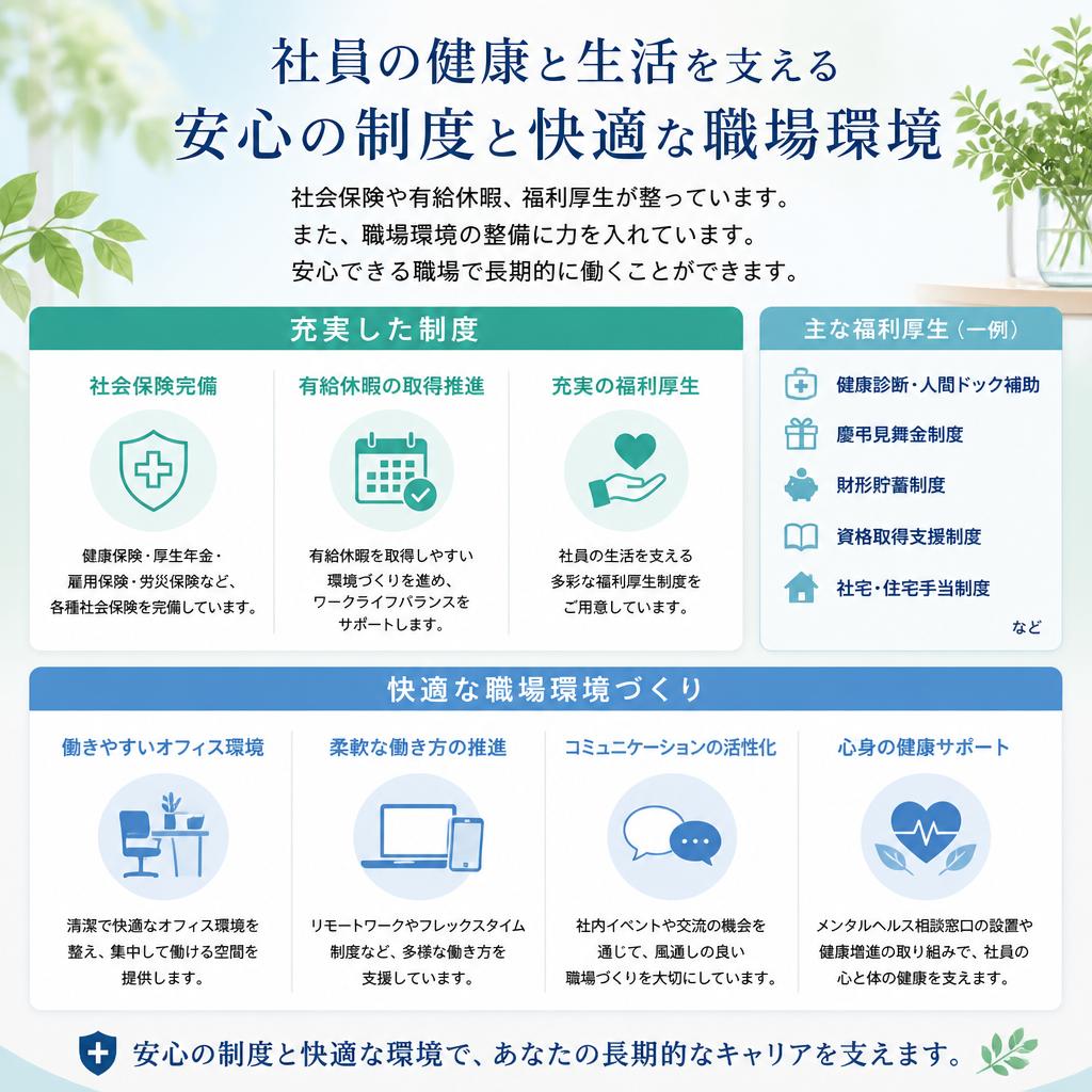 3. 充実の福利厚生とサポート体制
