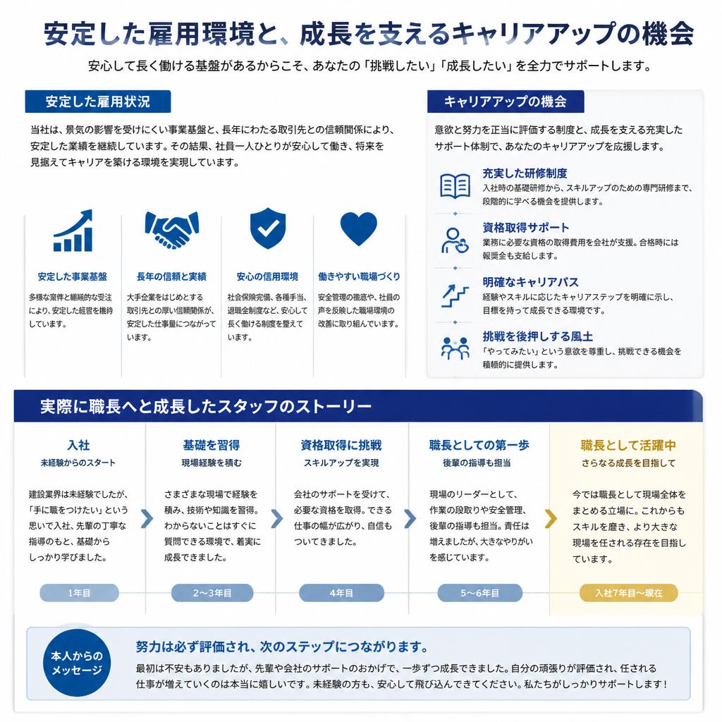 安定した雇用とキャリアアップ