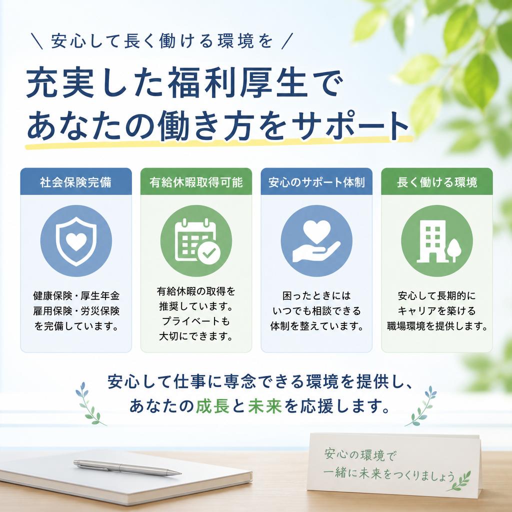 安定した収入と福利厚生