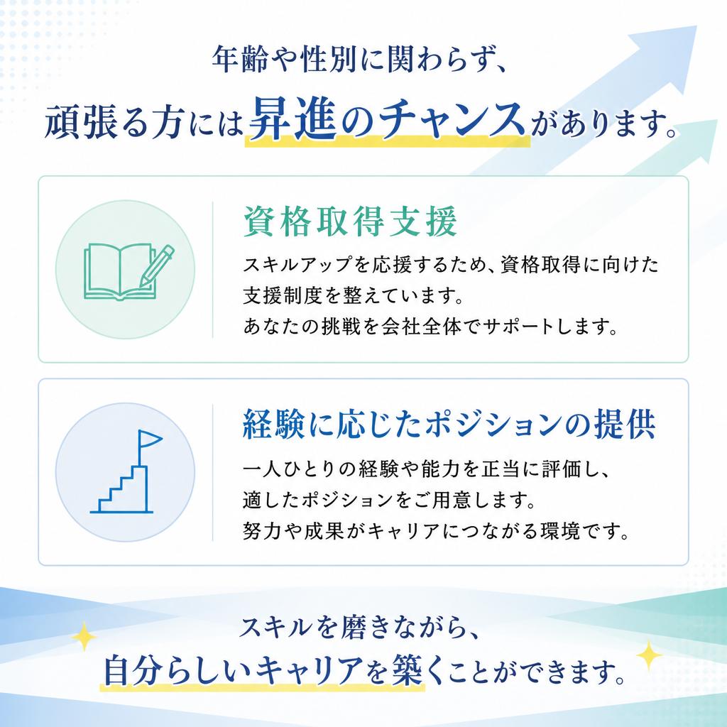 キャリアアップが目指せる！