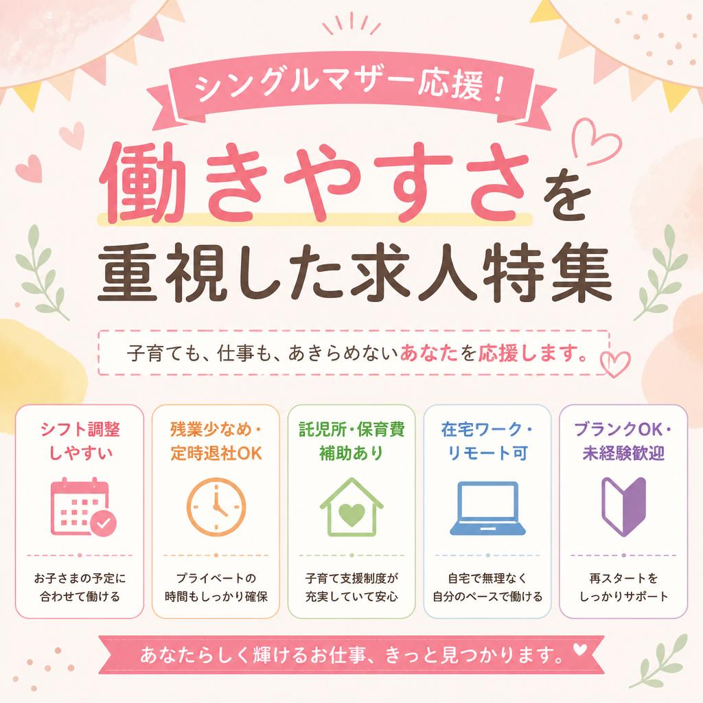 シングルマザー応援！働きやすさを重視した求人特集