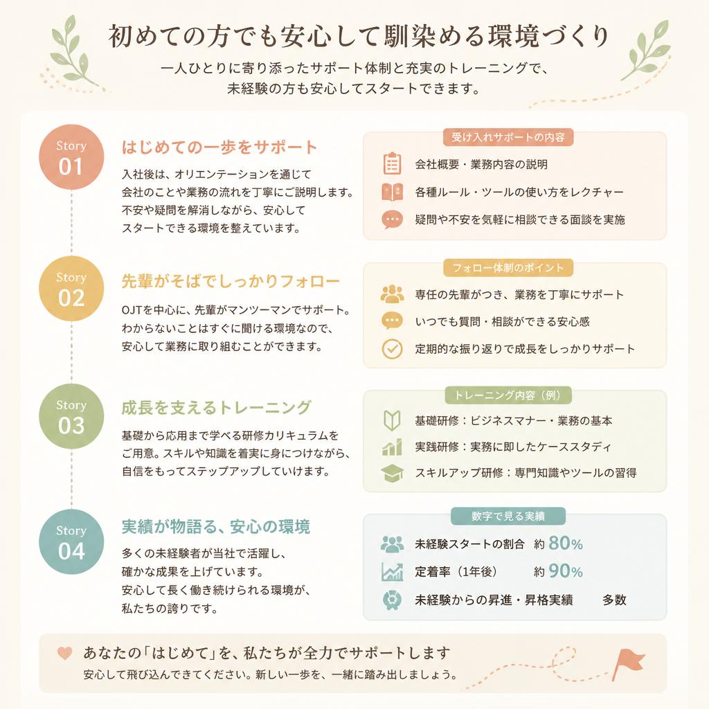 未経験でも安心！
