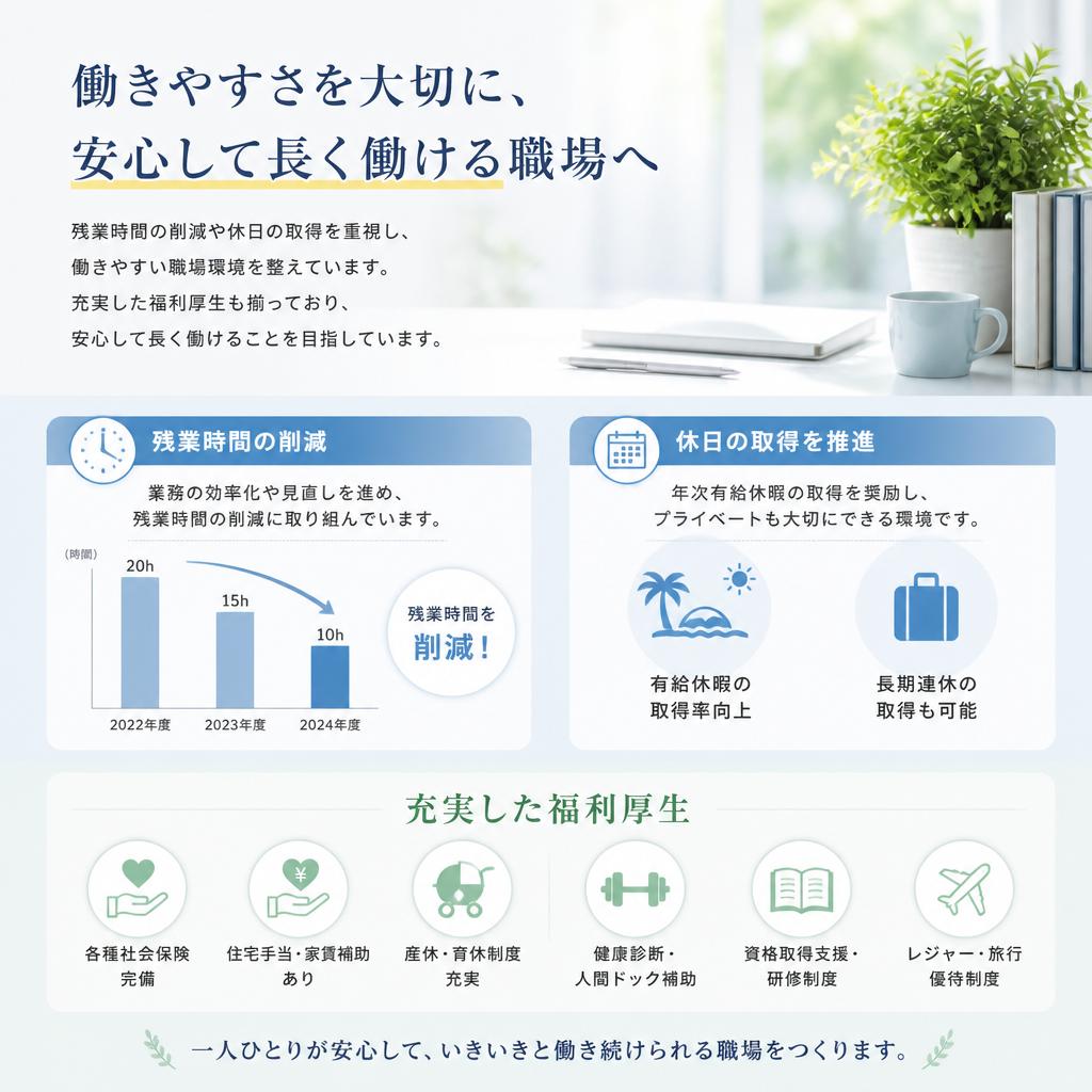 ワークライフバランスを重視した職場環境