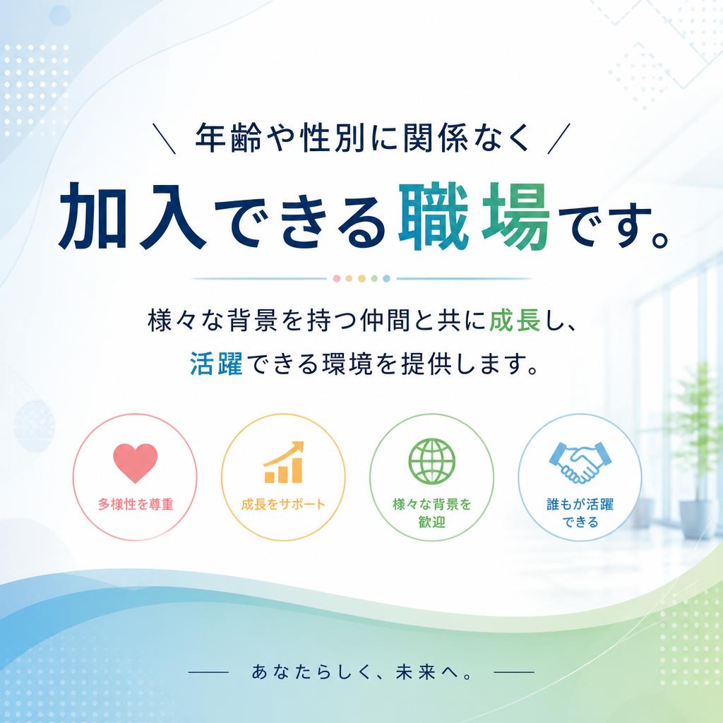 年齢・性別不問！多様性を重視する職場環境