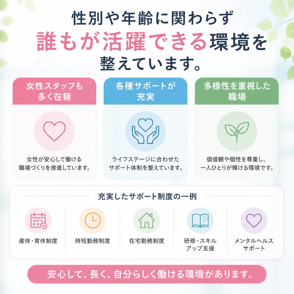 年齢・性別を問わない職場環境