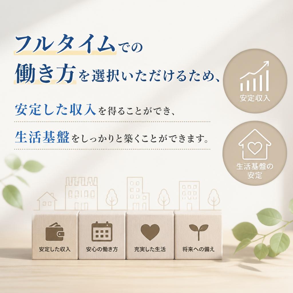 フルタイム勤務の安定性