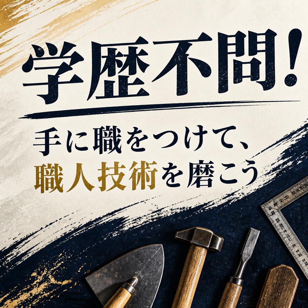 学歴不問！手に職をつけて、職人技術を磨こう