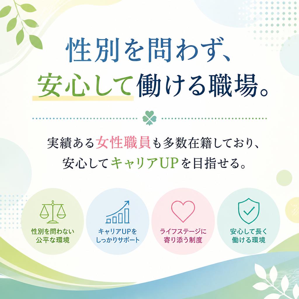 女性も活躍できる職場環境
