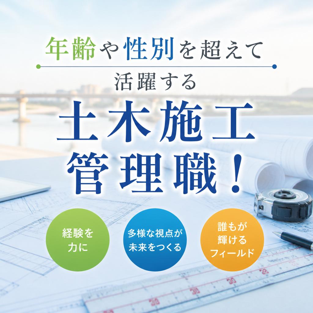 年齢や性別を超えて活躍する土木施工管理職！