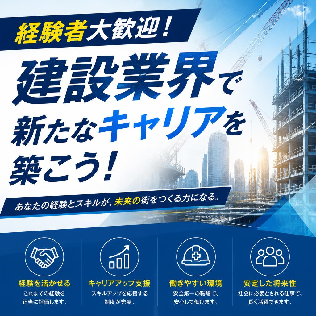 経験者大歓迎！建設業界で新たなキャリアを築こう！