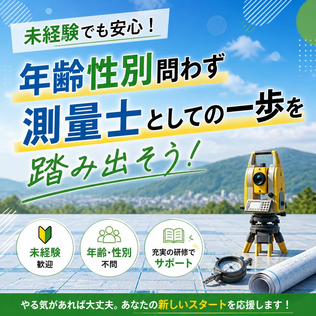 未経験でも安心！年齢性別問わず測量士としての一歩を踏み出そう！