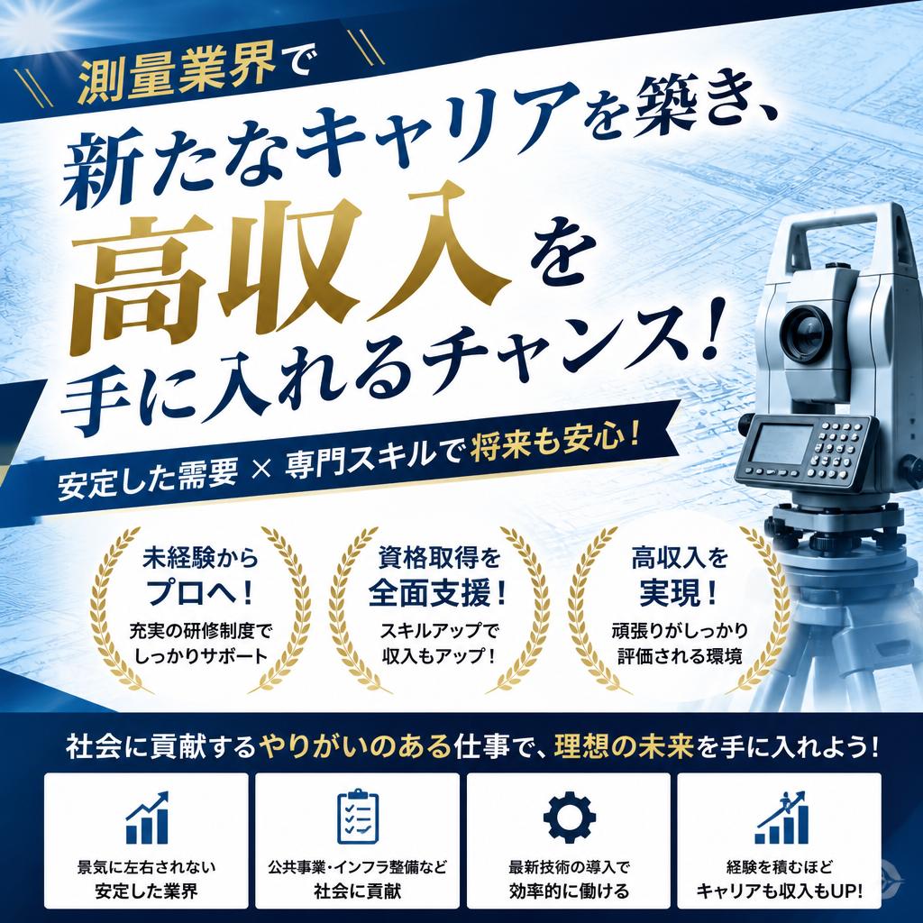 測量業界で新たなキャリアを築き、高収入を手に入れるチャンス！