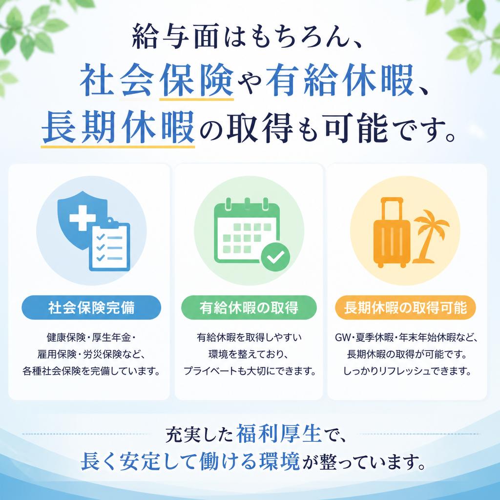 高待遇&福利厚生の充実