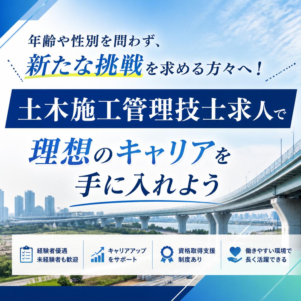 「年齢や性別を問わず、新たな挑戦を求める方々へ！」「土木施工管理技士求人で理想のキャリアを手に入れよう」