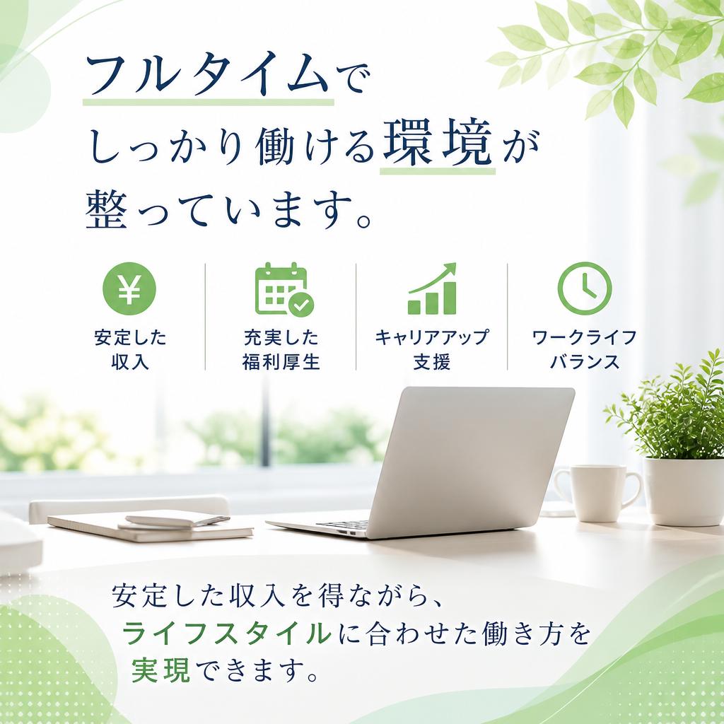 フルタイム勤務で安定収入