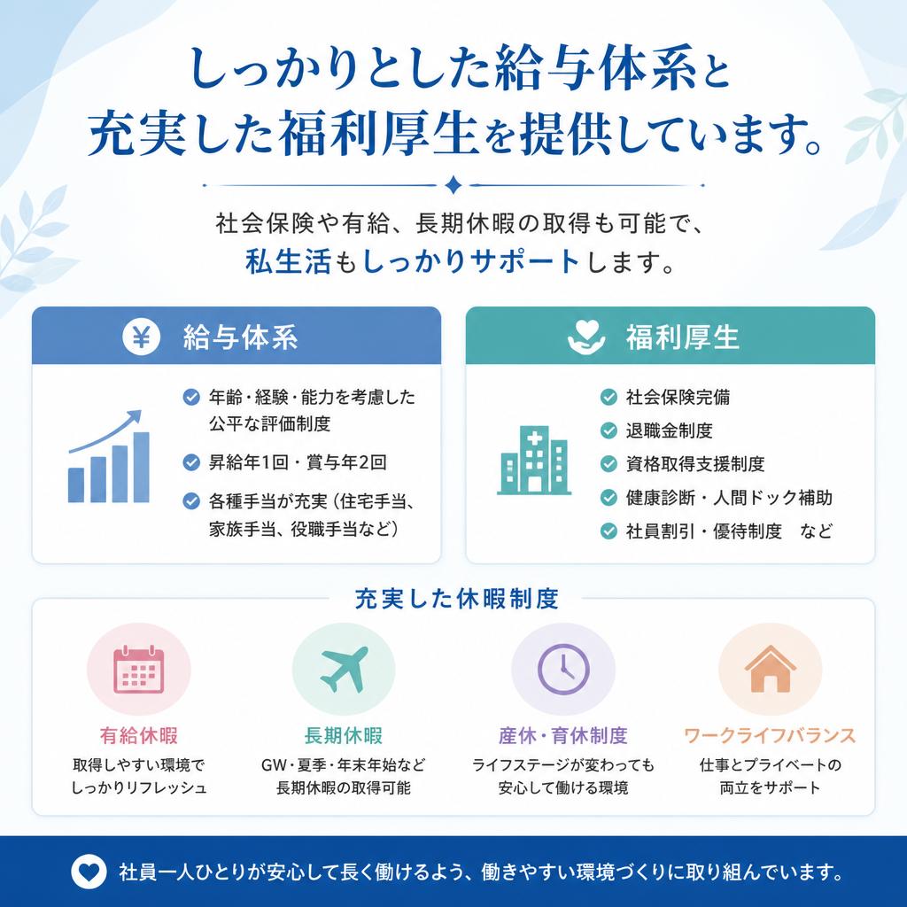 安定した収入と福利厚生