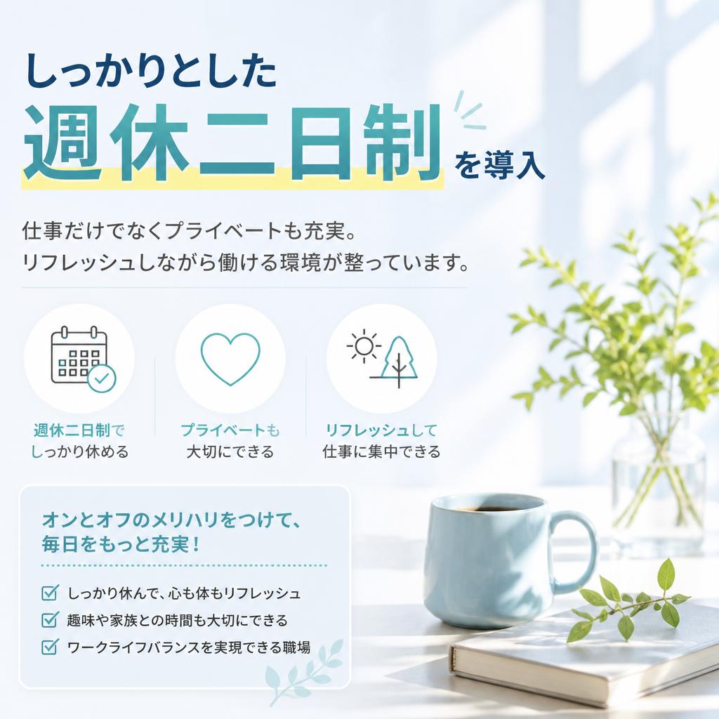 週休二日で充実したプライベート