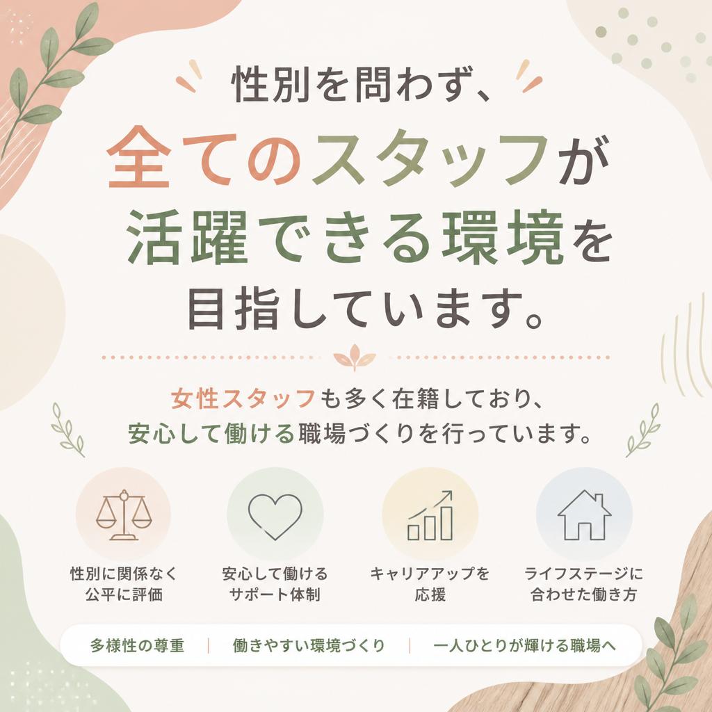 女性も活躍できる職場