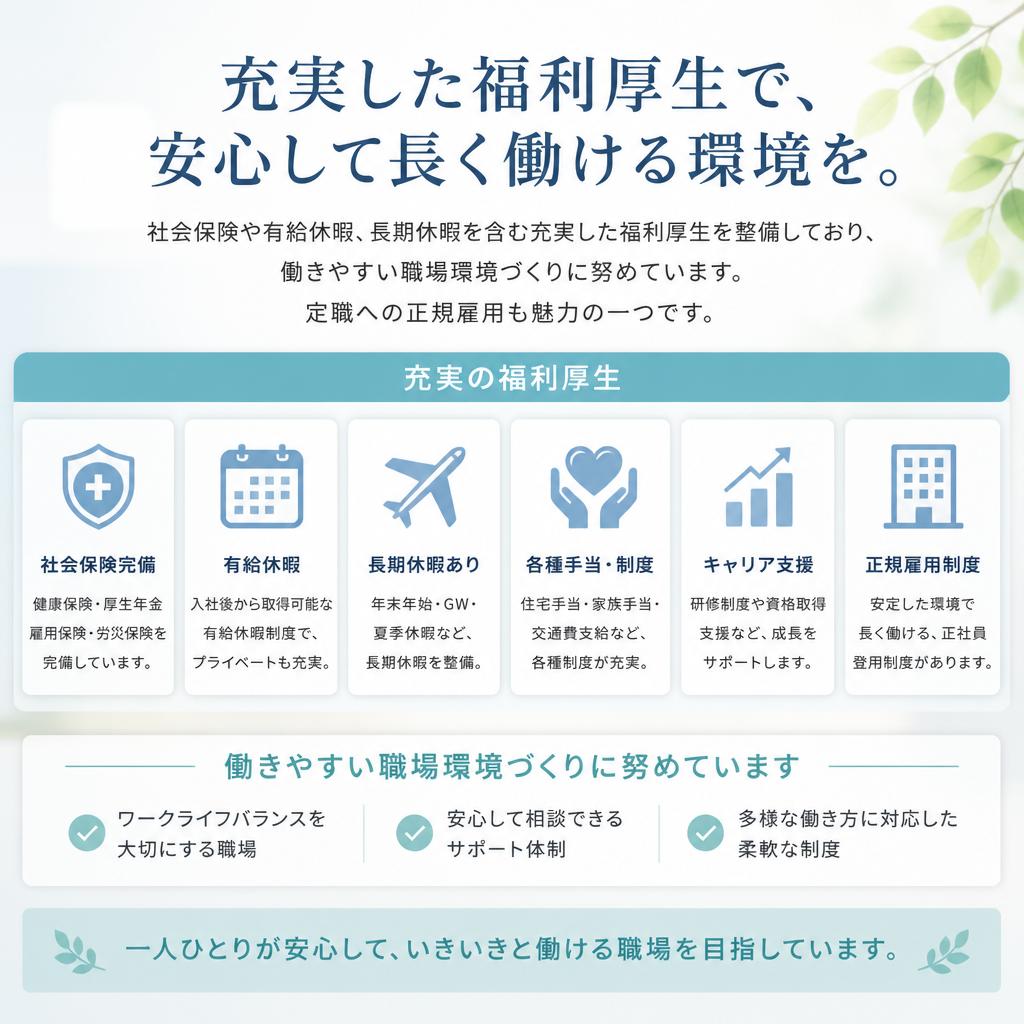 福利厚生と働きやすさの追求