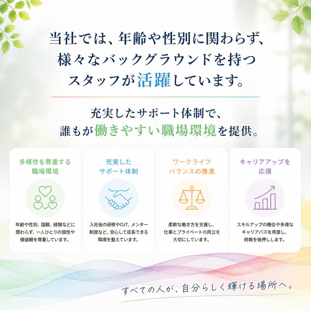 年齢や性別に関係なく活躍できる環境