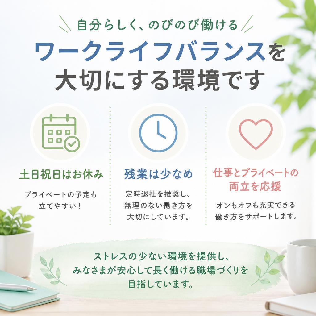 ワークライフバランスを重視した働き方
