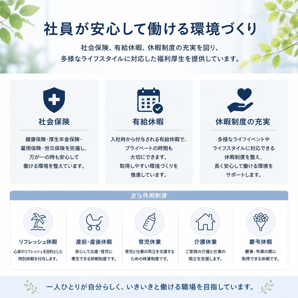 嬉しい福利厚生の充実