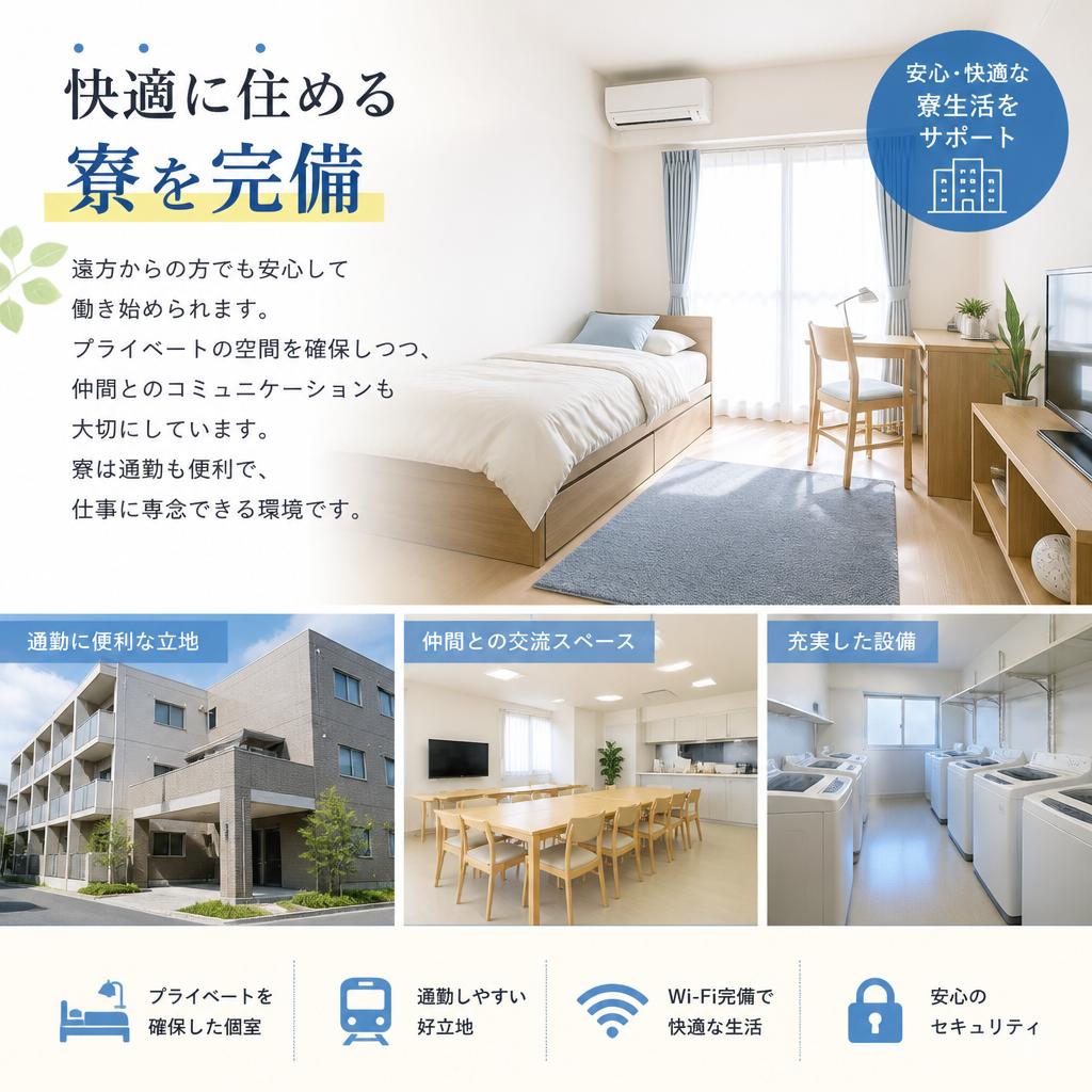 充実の寮完備