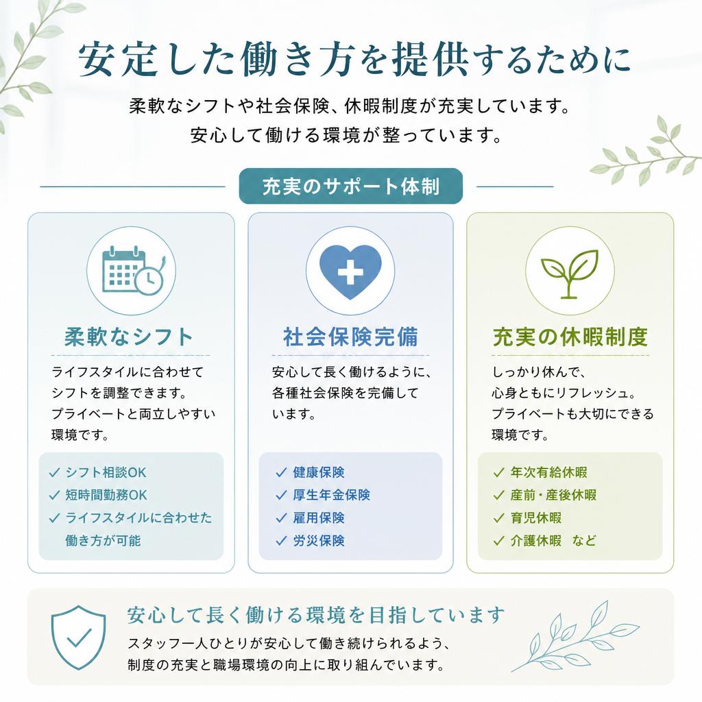 柔軟な働き方と充実の福利厚生