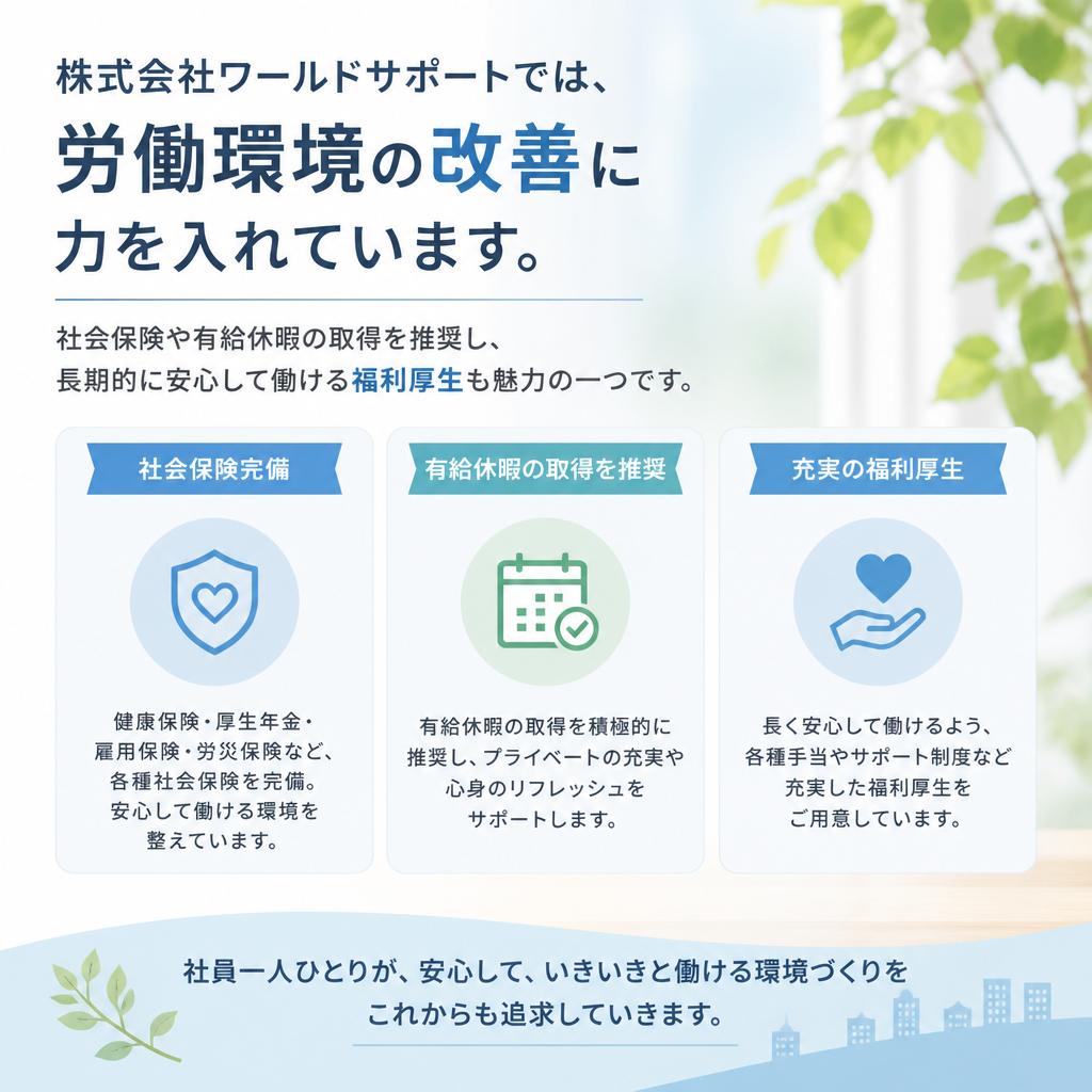 働きやすさと福利厚生の充実