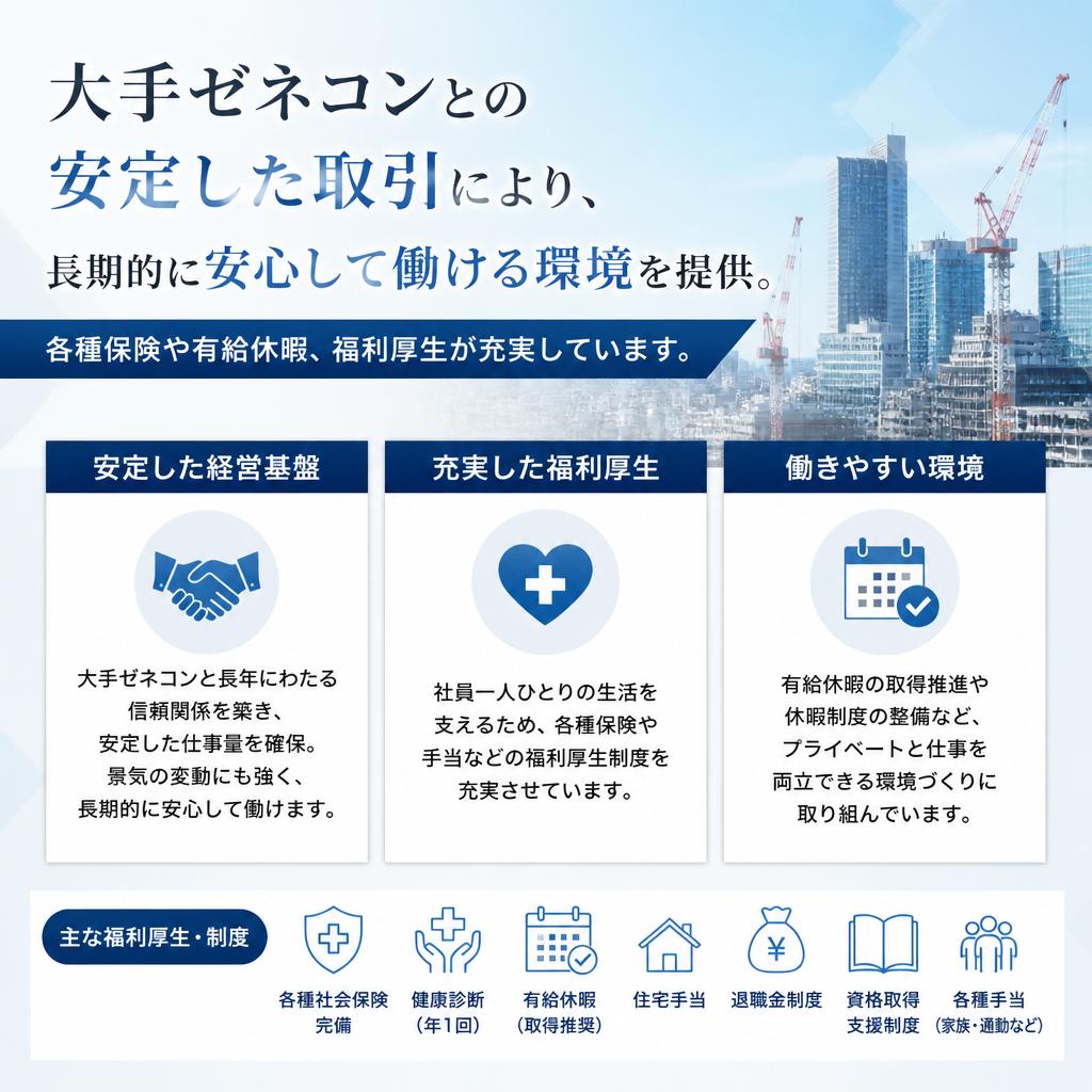 4. 安定した勤務環境と福利厚生
