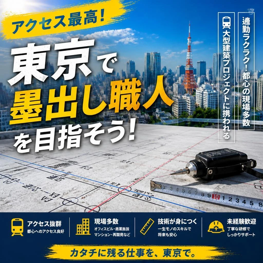 アクセス最高！東京で墨出し職人を目指そう！