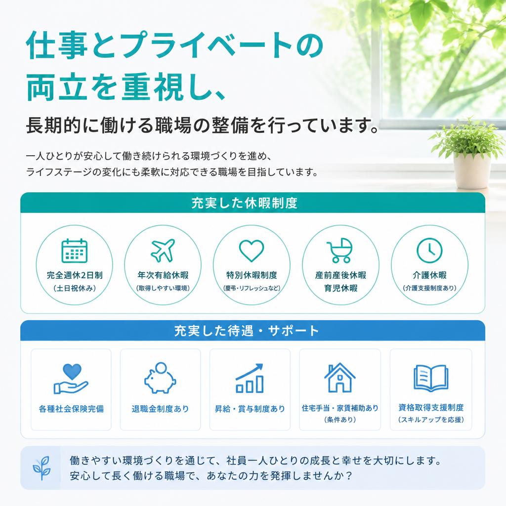 長期勤務を見据えた働きやすい環境