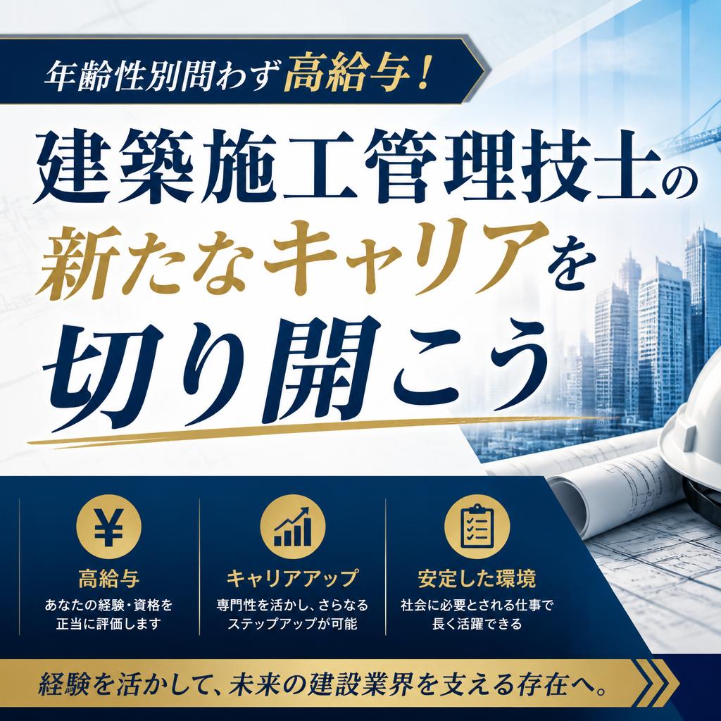 年齢性別問わず高給与！建築施工管理技士の新たなキャリアを切り開こう