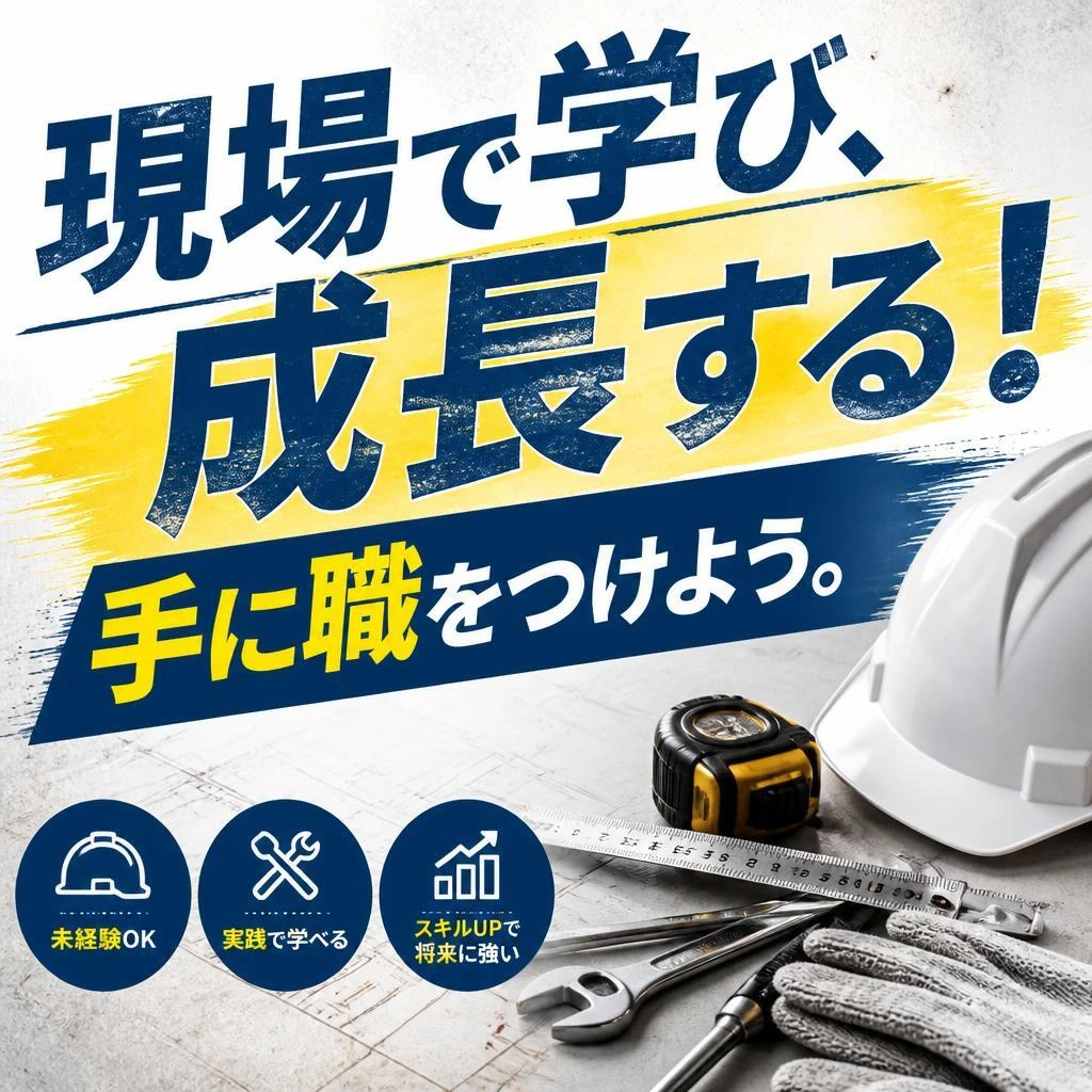 現場で学び、成長する！手に職をつけよう。